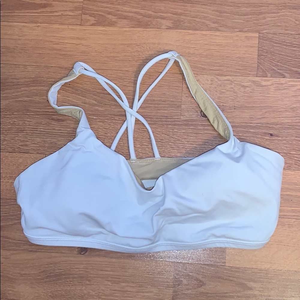 white lulu sports bra